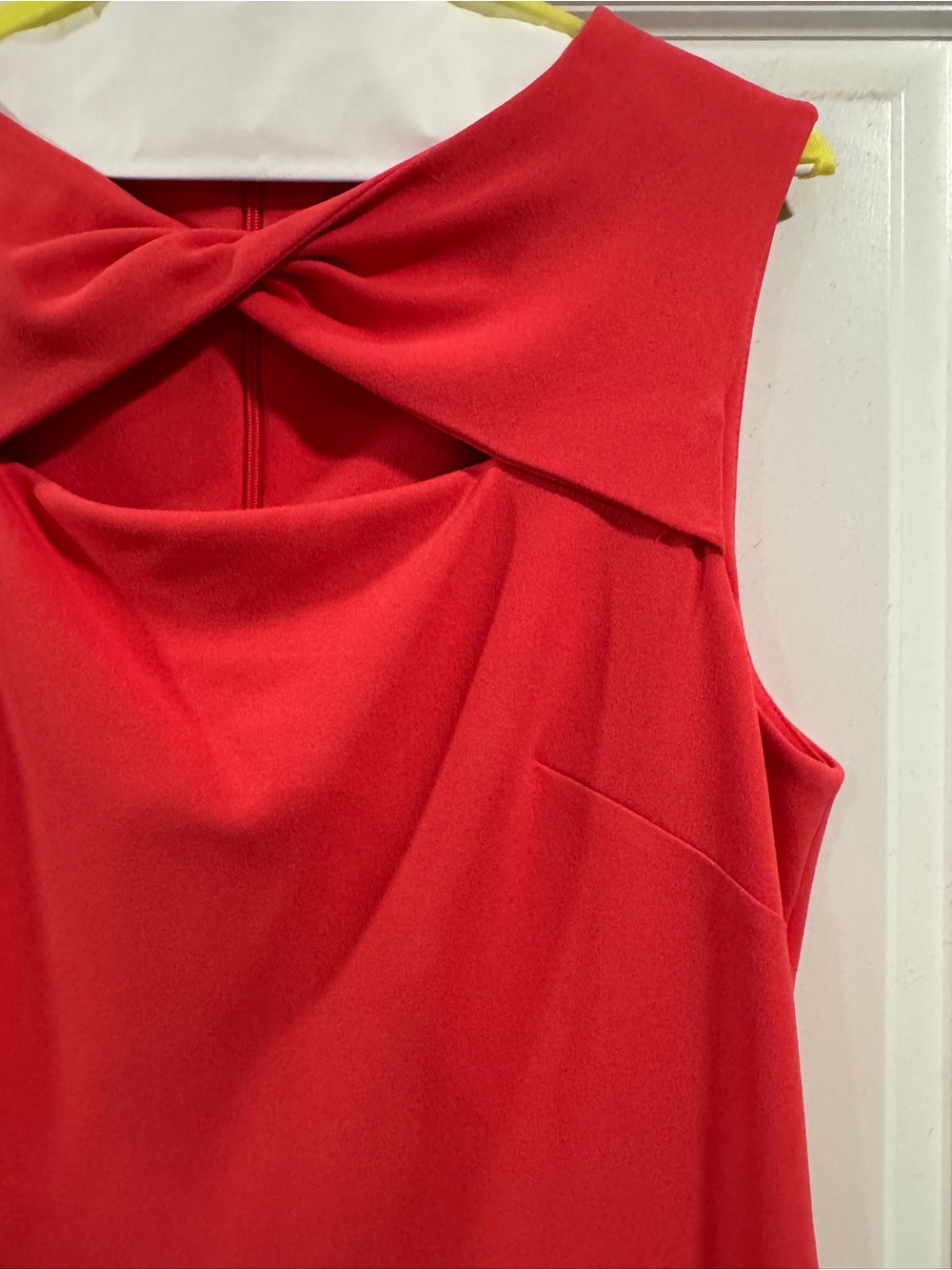 Calvin Klein Coral Pink Sleeveless Twist-Neck Dress